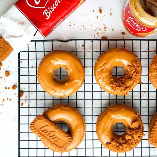 Doughnuts with Lotus Biscoff Topping - Muffin Club